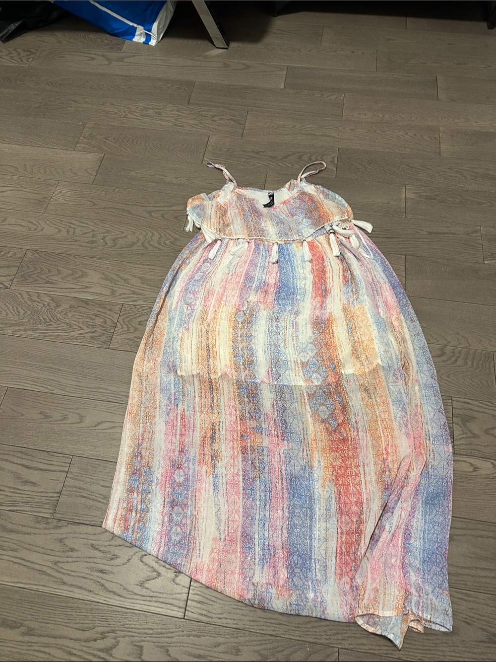 Design Lab Lord & Taylor Pastel Multicolor Striped Maxi Dress